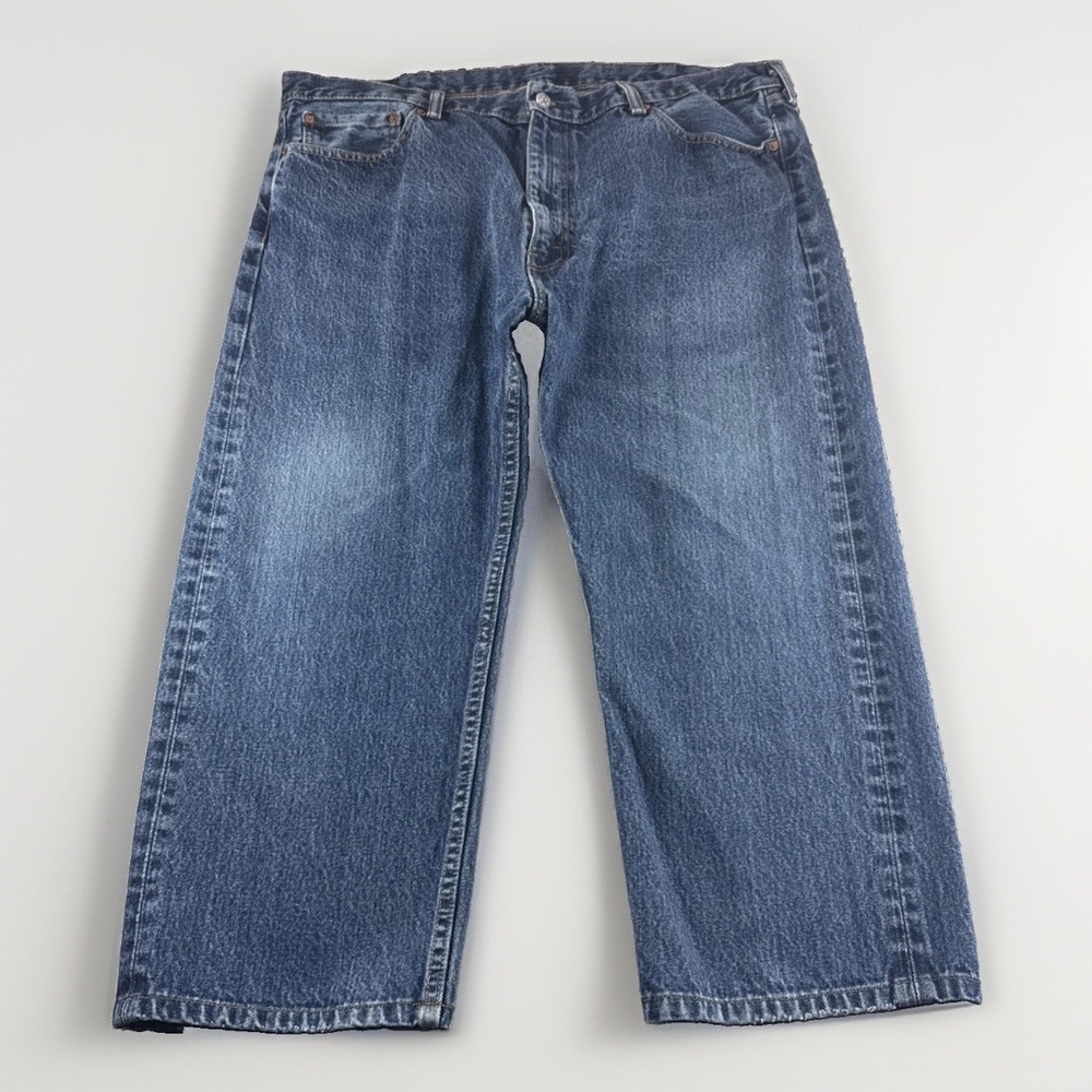 Levis 505 Jeans Mens 42x25 Blue Denim Pants Medium Wash Relaxed Straight READ